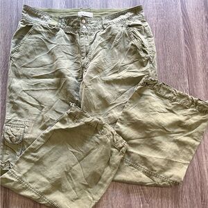 Anthropologie Olive Green Cargo Pants